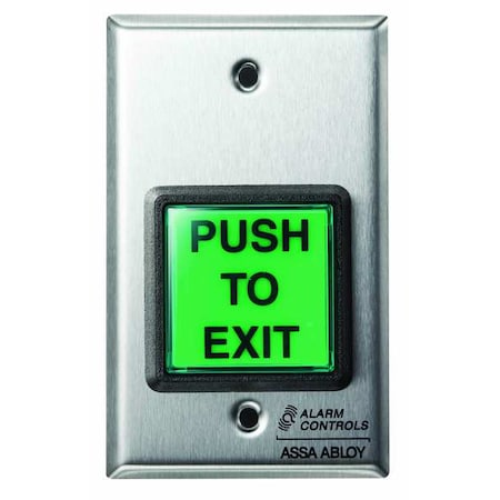 ALARM CONTROLS Push Button, 5 in. H, w/Green Luminaire TS-2-2