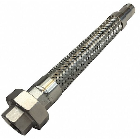 ZORO SELECT Flexible Metal Hose, 1-1/2in. dia, 18 in.L 24PL-CA11-0180-11B-38B