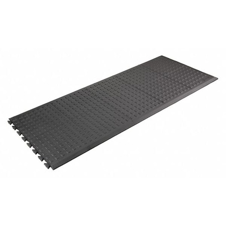 Wearwell Interlocking Antifatigue Mat Tile, 5/8 in Thickness, Polyurethane, Black 502