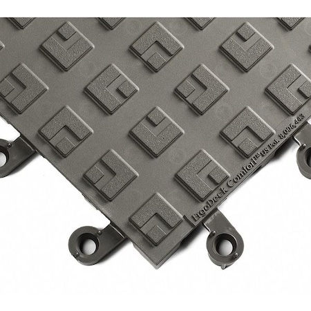 Wearwell Interlocking Antifatigue Mat Tile, 18 in W x 18 in L, Gray 556
