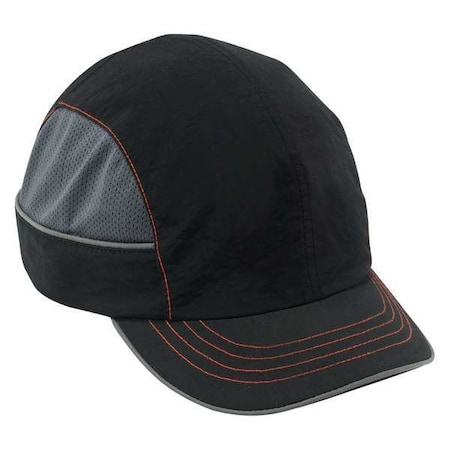 Ergodyne Bump Cap, Short Brim Baseball, ABS, Hook-and-Loop Suspension, Black 8950