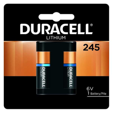 DURACELL Battery, Size 245, Lithium, 6V DL245