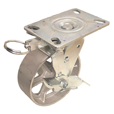 Zoro Select NSF-Listed Plate Caster, 700 lb. Ld Rating, Roller P21S-C040R-16-WB-DL