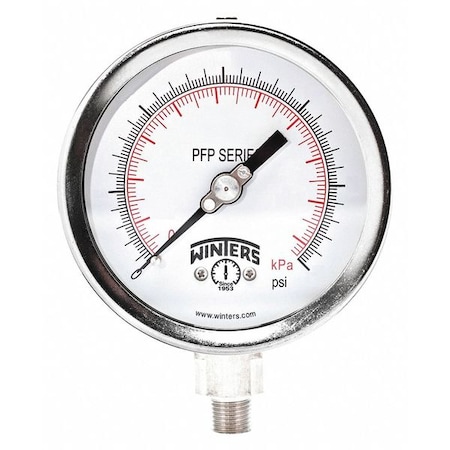 WINTERS Pressure Gauge, 0 to 30 1/4 in MNPT, Gray PFP642WBY