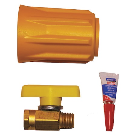 Ideal Warehouse Innovations Propane Valve, Plastic, Yellow, 2" Dia. 70-1104