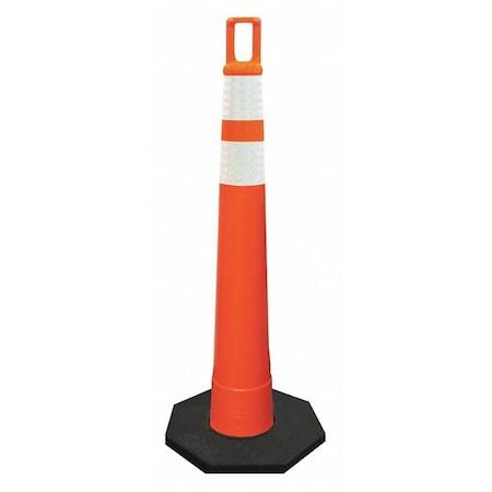 Zoro Select Traffic Cone, Meets MUTCD Requirements, 42 in Cone Height, Orange, Temporary, Grabber Top 510-O-HIP-6W4W-2/650-RB-10