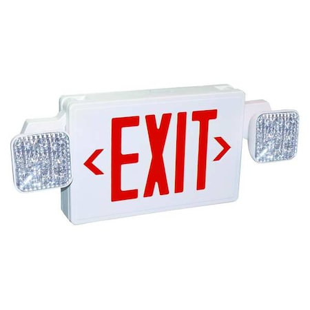 Zoro Select Exit Sign w/ Emergency Lights, 2 Face(s), LED, Universal Mount, Nickel Cadmium (Formerly LumaPro) 489K12