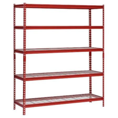 Sandusky Lee Freestanding Bulk Storage Rack, 18 in D, 60 in W, 5 Shelves, Red UR601872WD5-R