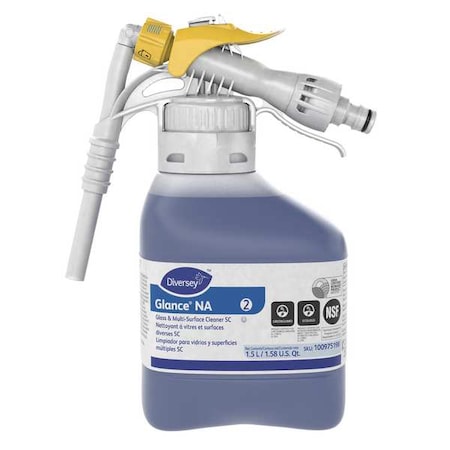 Diversey Liquid Glass and Multi-Surface Cleaner Concentrate, Blue, Unscented, Hose End Sprayer, 2 PK 100975198