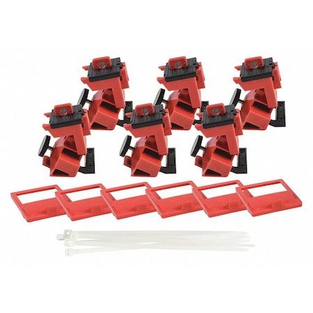 Brady Single Pole Breaker Lockout, Circuit Breaker with Standard Nylon Cable Ties, 480/600V AC, 1 Poles 148687