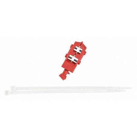 Brady Circuit Breaker Lockout Rail, Circuit Breaker with Standard Nylon Cable Ties, 120V AC, 1 Poles 148689