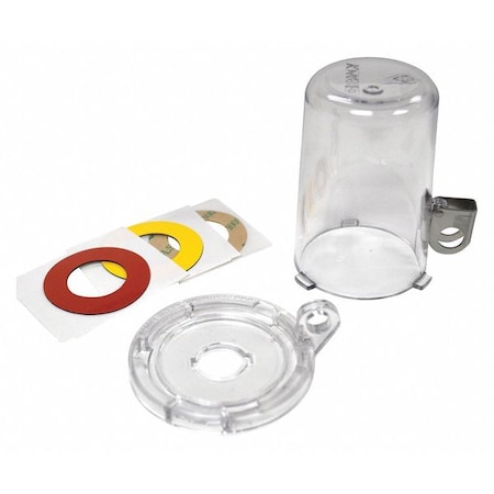 Brady Push Button Lockout, Clear, polycarbonate, 1 Max. No. of Padlocks, 7/25 in Max. Shackle Dia. 139794