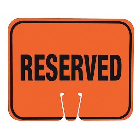 Zoro Select Traffic Cone Sign, ABS Plastic, 10 1/2 in Height, 12 1/2 in Length, 1 lb, Orange/Black 03-550-R