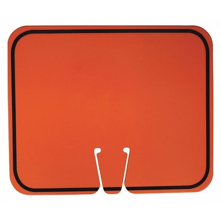 Zoro Select Traffic Cone Sign, ABS Plastic, 10 1/2 in Height, 12 1/2 in Length, 1 lb, Orange/Black 03-550-BL