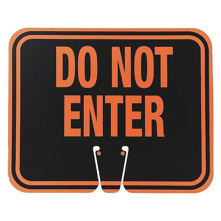 Zoro Select Traffic Cone Sign, ABS Plastic, 10 1/2 in Height, 12 1/2 in Length, 1 lb, Orange/Black 03-550-DNE