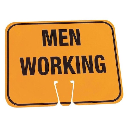 Zoro Select Traffic Cone Sign, ABS Plastic, 10 1/2 in Height, 12 1/2 in Length, 1 lb, Orange/Black 03-550-MW