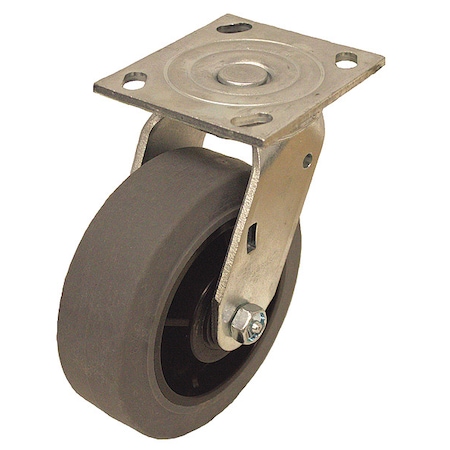 Zoro Select Plate Caster, 350 lb. Ld Rating, Roller P21S-PRP050R-14-EL