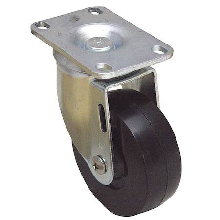 Zoro Select NSF-Listed Plate Caster, 175 lb. Ld Rating, Delrin P12S-R050D-12
