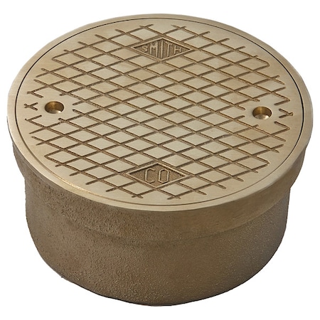 Jay R. Smith Manufacturing Round Floor Cleanout, Nickel Bronze, 4", Inside Caulk 4890C04