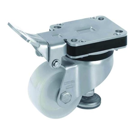 Zoro Select Leveling Caster, 440 lb. Load, Swivel HRLK-PO 75G