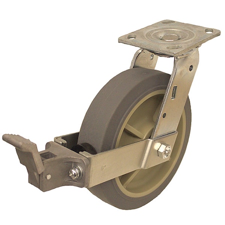 Zoro Select NSF-Listed Plate Caster, 350 lb. Ld Rating, Roller P21S-PRP050R-14-WK