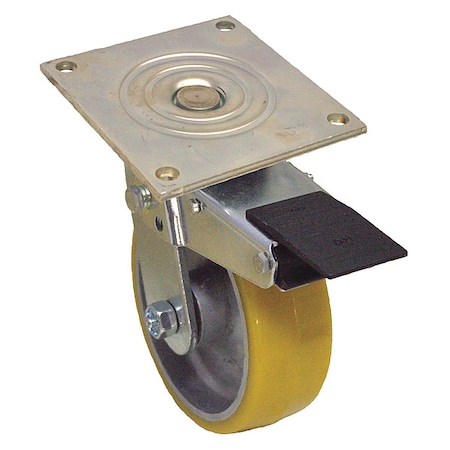 Zoro Select Plate Caster, 1250 lb. Ld Rating, Roller P21S-UA060R-15-TBF