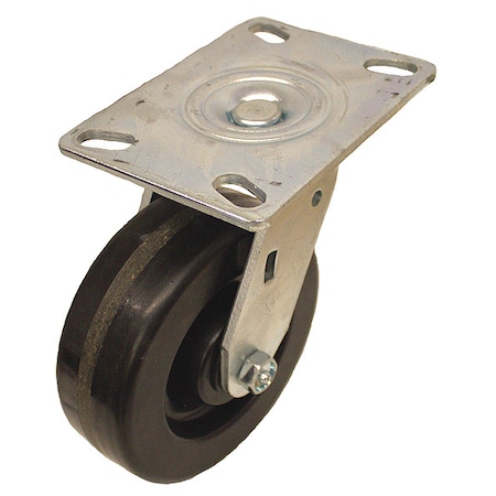 Zoro Select NSF-Listed Plate Caster, 1200 lb. Ld Rating, Roller P21S-PH060R-16