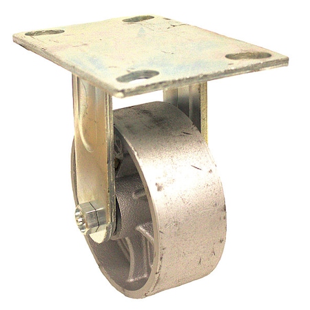 Zoro Select Plate Caster, Rigid, Iron, 6 1/2"H P21R-C050R-16