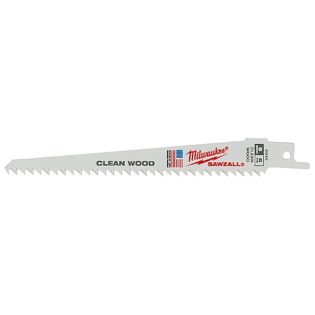 Milwaukee Tool 6" 6 TPI Fleam Ground SAWZALL Blades (5 Pk) 48-00-5015