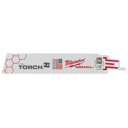 Milwaukee Tool 6" 10 TPI The Torch SAWZALL Blades (5 Pk) 48-00-5712