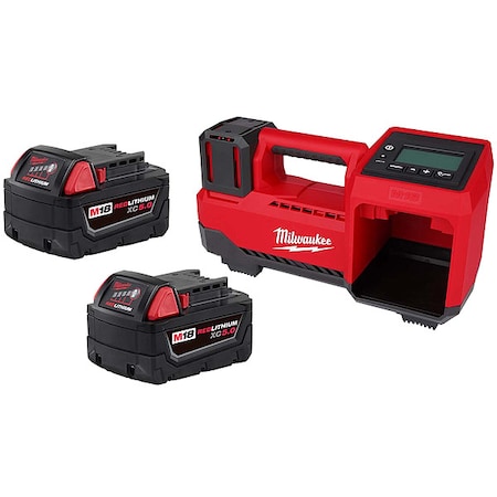 Milwaukee Tool M18 XC5.0 Battery Two Pack+M18 Inflator 48-11-1852, 2848-20