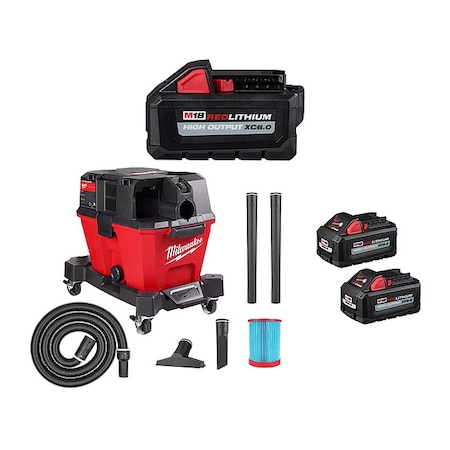 Milwaukee Tool M18 6.0 Battery, M18 6 Gal W/D Vac 48-11-1865, 0910-20, 48-11-1862