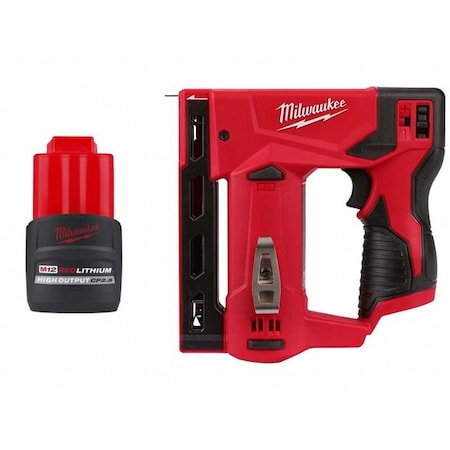 Milwaukee Tool M12 3/8" Crown Stapler + M12 HIGH OUTPUT CP2.5 Battery 48-11-2425, 2447-20