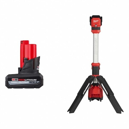 Milwaukee Tool Battery and Tower Light, 700 lm 1400 lm 48-11-2450, 2132-20