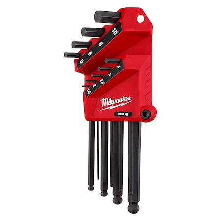 Milwaukee Tool 9-Key Ball End L-Key Set - Metric 48-22-2186