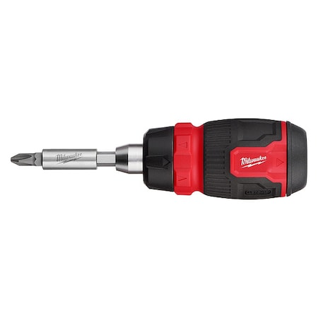 Milwaukee Tool Multi-Bit Screwdriver, Chrome, 9 pcs 48-22-2913