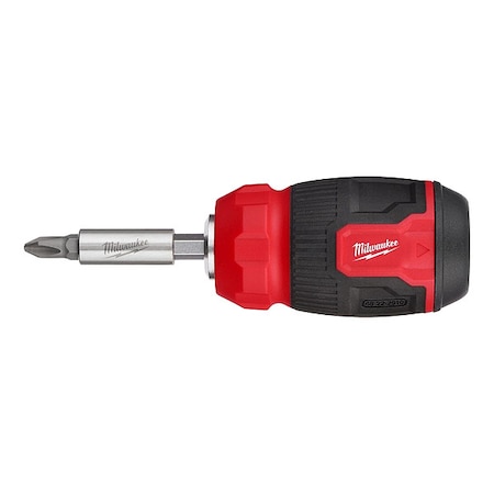 Milwaukee Tool Multi-Bit Screwdriver, Chrome, 9 pcs 48-22-2910
