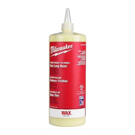 Milwaukee Tool 1 qt, Squeeze Bottle, Wax, Yellow 48-22-4136