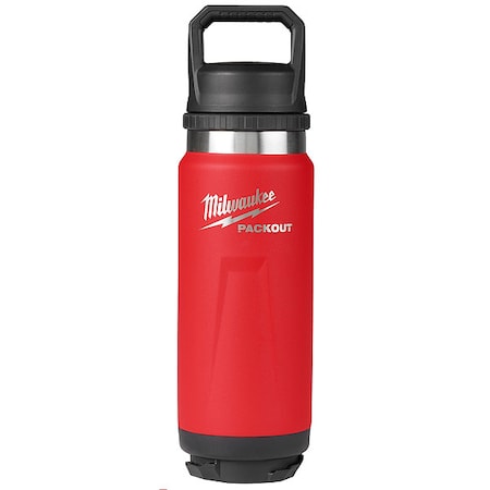 Milwaukee Tool Insulated Bottle, SS, 24 oz CAP, Black 48-22-8396R