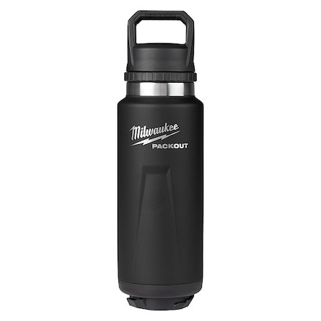 Milwaukee Tool Insulated Bottle, SS, 36 oz CAP, Black 48-22-8397B