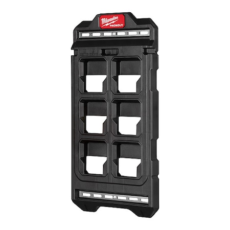 Milwaukee Tool Packout Compact Wall Plate, PP, 1 in L, Blk 48-22-8496