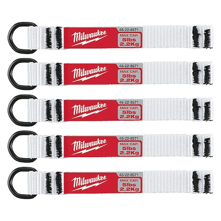Milwaukee Tool 5 pc. 5 lb. D-Ring Web Attachment, PK5 48-22-8871