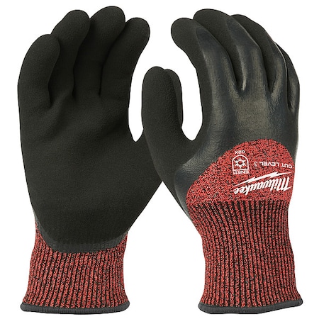 Milwaukee Tool Cut Level 3 Winter Insulated Dipped Gloves - Small, Cut Level A5 , Double Dipped , Latex , Sandy , S 48-22-8920