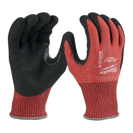 Milwaukee Tool Cut-Resistant Coated Gloves, Cut Level A4 , Dipped , Nitrile , Sandy , 2XL 1 PR 48-22-8949