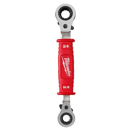 Milwaukee Tool Linemans 4in1 Insulated Ratcheting Box Wrench 48-22-9212