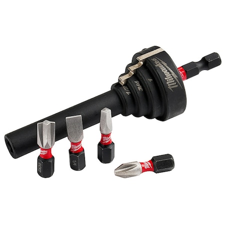 Milwaukee Tool 5 pc. SHOCKWAVE Impact Duty Conduit Reaming Bit Holder and Insert Bit Set 48-32-2350