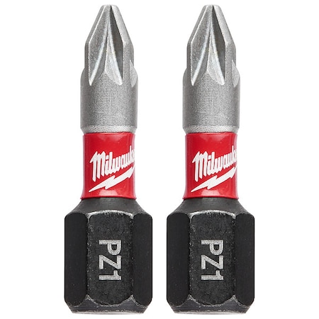 Milwaukee Tool Shockwave 1" Impact Pozidriv No. 1 Insert Bits (2PK) 48-32-4431
