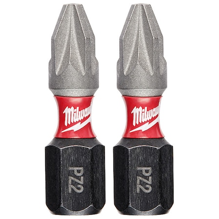 Milwaukee Tool Shockwave 1" Impact Pozidriv No. 2 Insert Bits (2PK) 48-32-4432