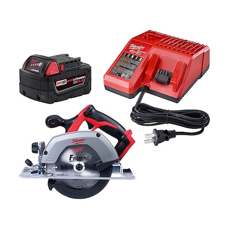 Milwaukee Tool M18 XC5.0 Starter Kit + M18 6-1/2" Circular Saw 48-59-1850, 2630-20