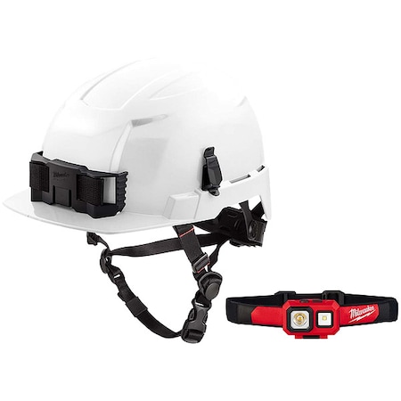 Milwaukee Tool Safety Helmet and Headlamp, Polycarbonate, Swinging Ratchet, White 48-73-1321, 2104